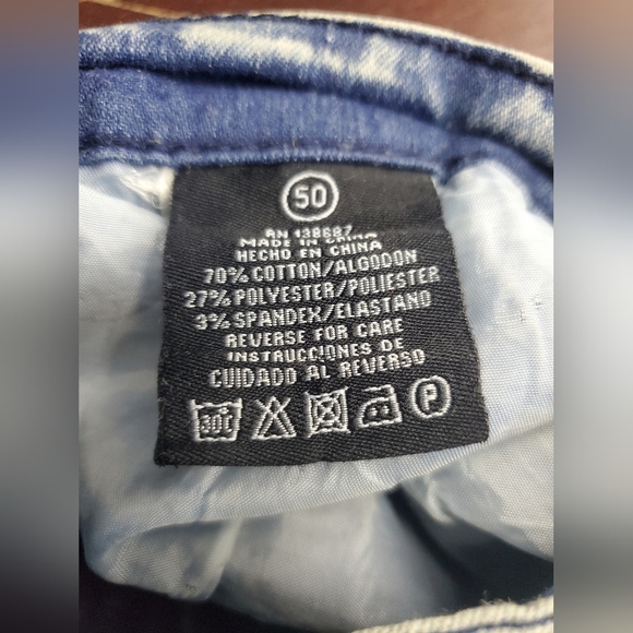 Road Narrows Big Men Distressed Blue Denim Jeans Mens Size 50x34 - Picture 4 of 6